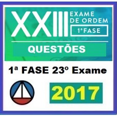 CURSO RESOLUÇÃO QUESTÕES PREPARATÓRIO PARA OAB 1ª FASE XXIII EXAME DE ORDEM UNIFICADO – CERS 2017